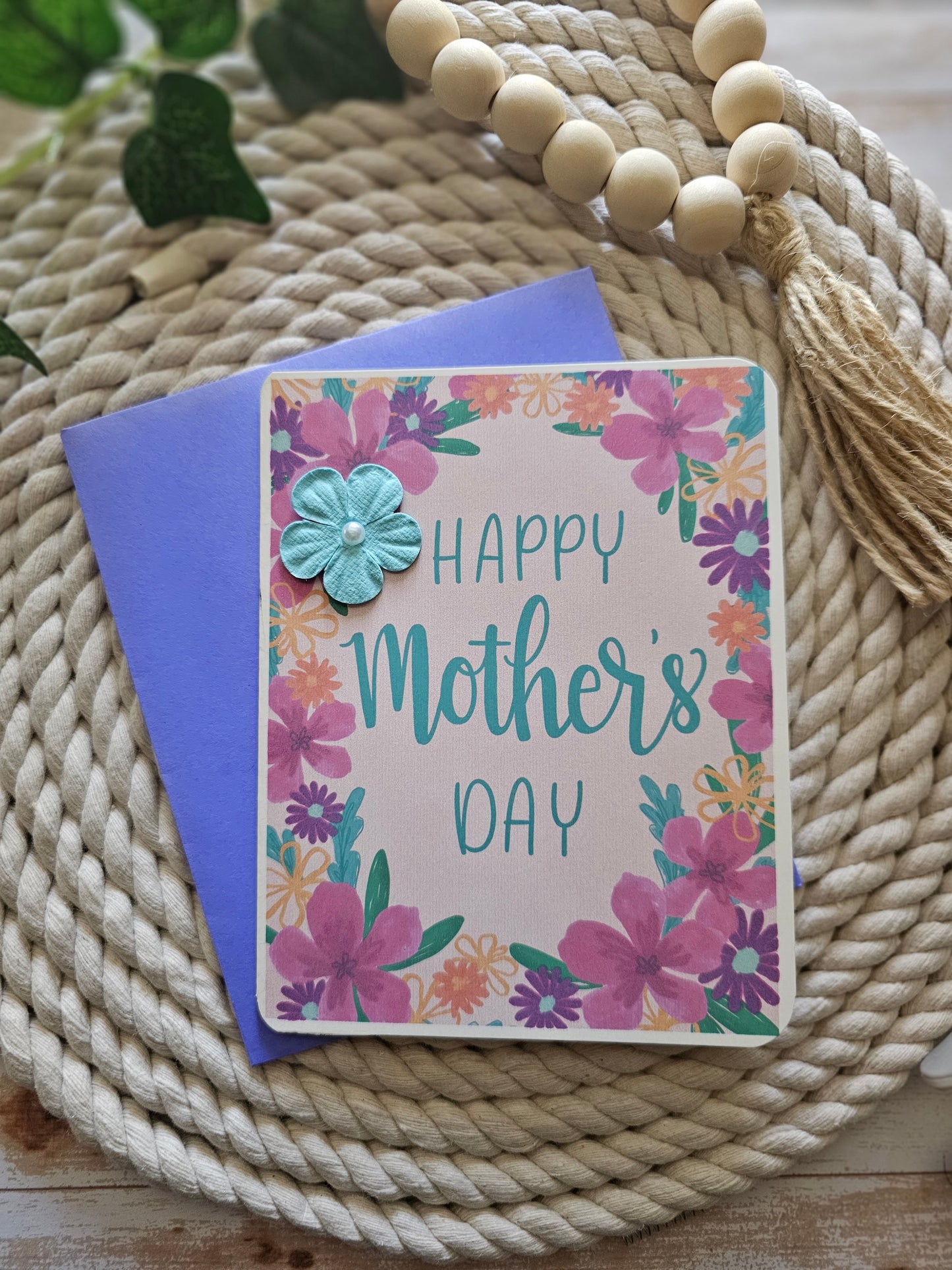 Happy Mother's Day Card with Flower
