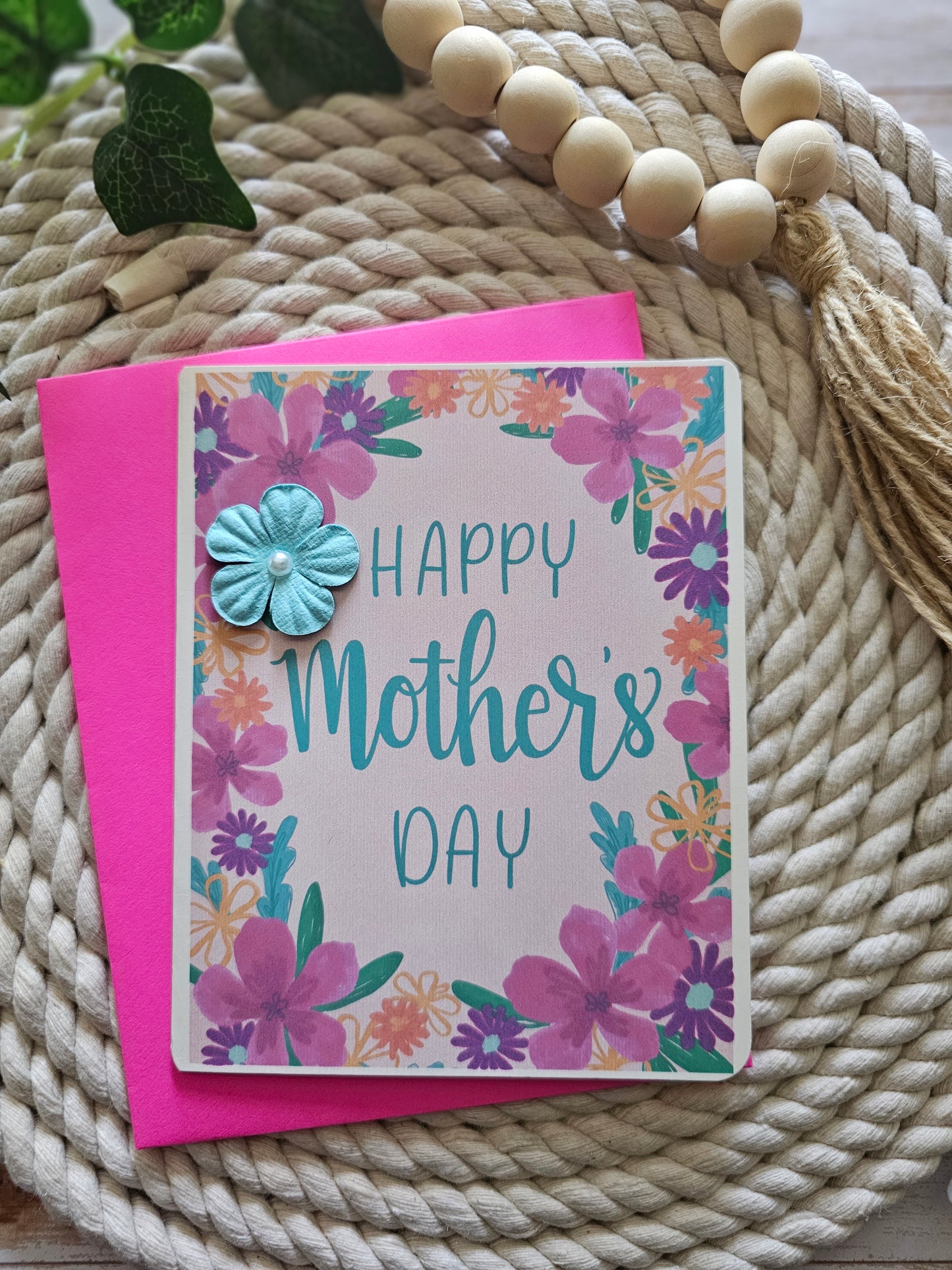 Happy Mother's Day Card with Flower